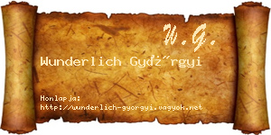 Wunderlich Györgyi névjegykártya